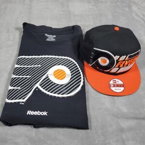 Philadelphia Flyers Reebok T-Shirt Mens 2XL - 9FIFTY Snapback Hat Fan Apparel